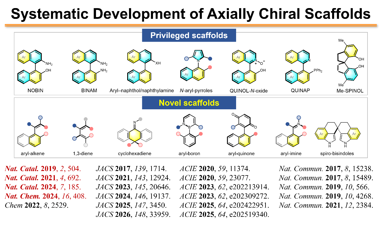 Systematic development of axially chiral scaffolds - privileged and novel scaffolds