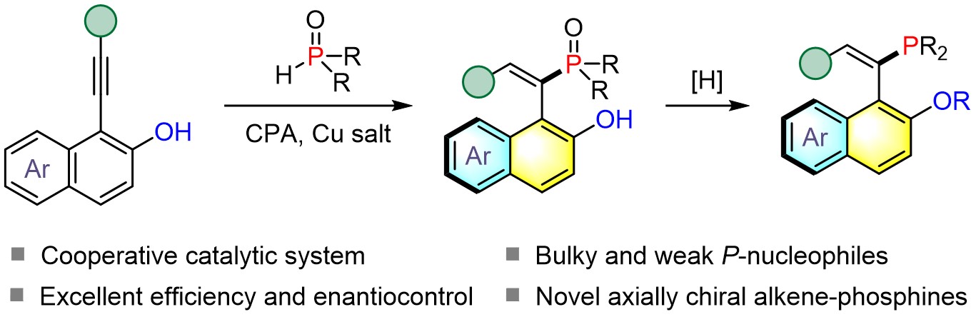 Asymmetric hydrophosphinylation of alkynes: facile access to axially chiral styrene-phosphines