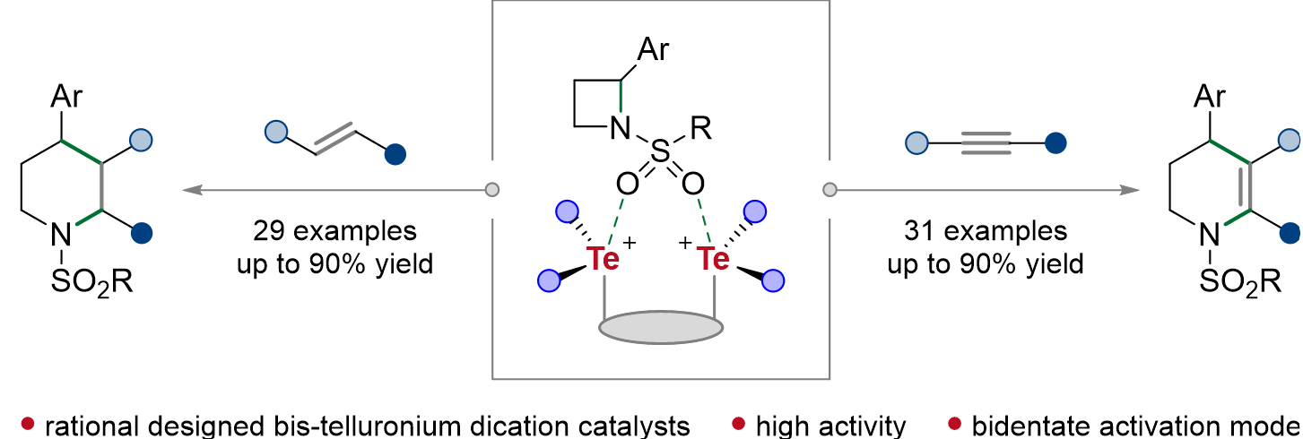 Rational design of an organotellurium chalcogen bonding catalyst for azetidine activation